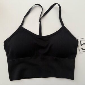 5 Style Black Sports Bra/Bralette with Padding - Size Small